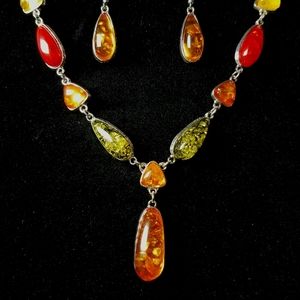 Amber necklace and earrings